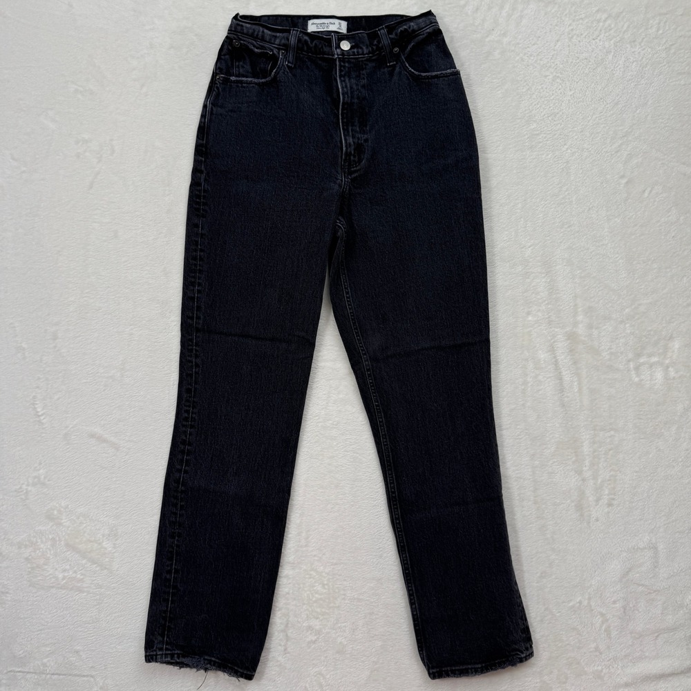 Abercrombie & Fitch Jeans Womens 27/4R Black 90s‎ Straight Ultra High Curve Love